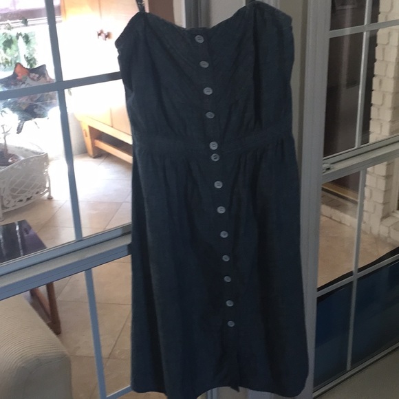 Blue button dress with buttons all the way - Picture 1 of 2